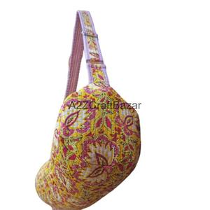 กระเป๋าสะพายไหล่ลายควิลท์สไตล์โบฮีเมียนสำหรับวันหยุดสุดสัปดาห์ น้ำหนักเบา ลายพิมพ์สัตว์ เป็นมิตรกับสิ่งแวดล้อม ทำจากผ้าฝ้ายพิมพ์ลายมือ - Product Image 2