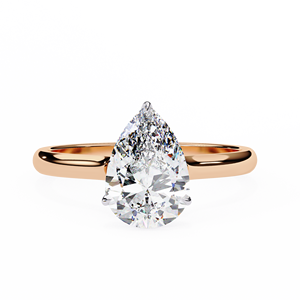 Anillo de Compromiso Clásico con Diamante Cultivado en Laboratorio de 2 Quilates, Corte Pera, Oro de 10k, 14k, 18k, Certificado IGI, Diamante VS DEF para Aniversario o Boda - Product Image 6