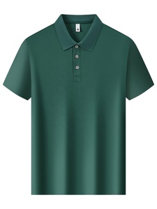 Chemise d'été pour homme en polyester de haute qualité, à manches courtes, couleur personnalisable, respirante, col à revers, coupe ample, broderie frontale de créateur - Product Image 3