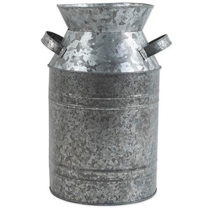 Fresh Trending Traditional Design <b>Galvanized</b> Metal Milk Can with Handle Eco-Friendly & Customizable Size Shape Color - Product Image 2