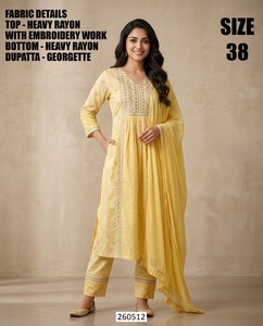 Haldi Grace Sharara, Vestido Tradicional de Rayón para Fiesta, Largo hasta el Suelo - Product Image 4