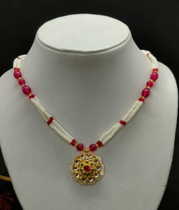 Parure de bijoux de luxe royale et festive pour femme, collier de mariée avec pendentif mandala Kundan vintage et perles, vente en gros - Product Image 2