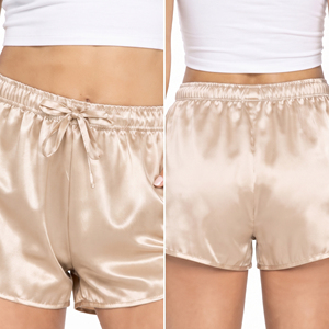 Wholesale <b>Women</b> Satin Sleepwear <b>Shorts</b> Custom Logo Silk <b>Lounge</b> <b>Shorts</b> with Pockets High Waist Drawstring Silky <b>Lounge</b> <b>Shorts</b> - Product Image 6