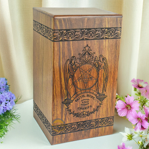 Handmade Rosewood Dog Bone Urn <b>Box</b> Cremation Urns for Human Ashes Brass Paws Indian Rosewood Pet Urn for pets by AYAANS - Product Image 6