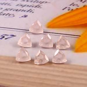 6X6MM Natural Rose Quartz Trillion Cut Faceted Calibrated Loose Gemstone Jewelry Making Wholesale Lot - Product Image 3