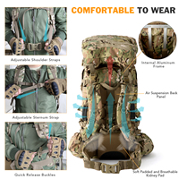 Sac à dos tactique Molle camouflage imperméable robuste pour randonnée et camping, personnalisable OEM, en polyester multi-usages