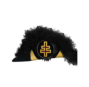 Chapéu de los Caballeros Templarios Grand Encampment con plumas negras lisas, accesorio ceremonial premium para la cabeza. - Product Image 1