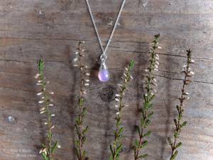 Colgante de Ópalo Lavanda con Cadena de Plata Esterlina, Joyería Vintage Boho Indie con Piedras Preciosas, Regalo Unisex, Estilo Rajasthan - Product Image 2