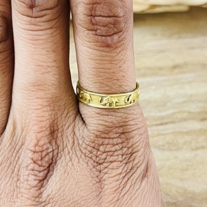 Latest Adjustable Elephant Animal Ring Boho Brass Rings For Women 18k Gold Plated Tribal Band Ring for Jewelry Wholesale/OEM/ODM - Product Image 3