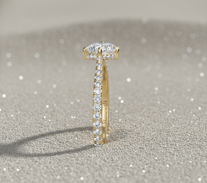 แหวนหมั้นเพชรสร้างในห้องปฏิบัติการ Stonewels ทอง 14K ทรง Cathedral Pav Crown สไตล์วินเทจ พร้อมใบรับรองการฝังแบบ Prong Setting แบบสั่งทำพิเศษ - Product Image 2