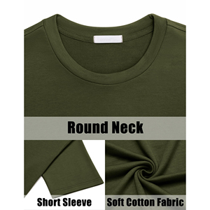 Conjunto de Camiseta y Pantalones Cortos de Algodón Verde para Hombre, Casual, Transpirable, Color Sólido, Cintura Elástica, Diseño con Bolsillos, Alta Calidad 2026 - Product Image 3