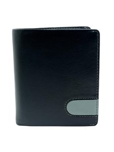 WRIZA <b>Men's</b> Genuine Leather Bifold <b>Wallet</b> | Slim <b>Black</b> Fashion <b>Wallet</b> Polyester 11 Card Slots Coin Pocket ID Window RFID - Product Image 2