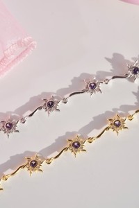 Pulsera con Dije de Sol Celestial, Circonita Cúbica, Plata de Ley, Chapado en Oro de 14K, Joyería Minimalista de Lujo para Aniversario - Product Image 4
