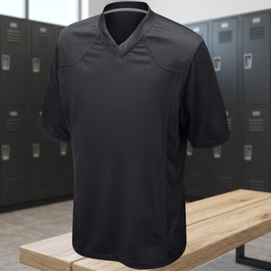 Maillot de football américain respirant 100 % polyester en maille, impression par transfert thermique, manches courtes, personnalisable avec nom, numéro et logo, vente en gros pour adultes - Product Image 2