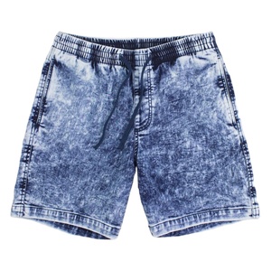Shorts en molleton bouclette effet vieilli pour homme, respirants, en coton, design vintage délavé à l'acide, look décontracté, pour la gym, la course et le fitness, couleur unie - Product Image 1