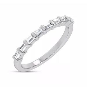 แหวนทองคำขาว AMBER JEWELS T-1266 สำหรับทุกเพศ ประดับเพชรทรงบริลเลียนต์ ตัวเรือนแบบ Eternity Band ชุบโรเดียม ได้รับการรับรองจาก IGI - Product Image 2