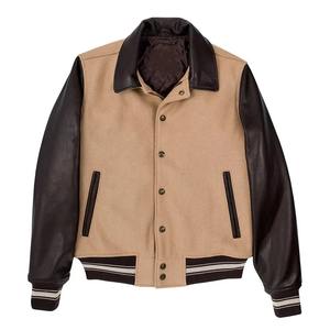 Blouson universitaire formel pour homme en mélange de laine enduite, coupe-vent et imperméable, avec logo d'équipe personnalisé sur le devant, fournisseur OEM - Product Image 5