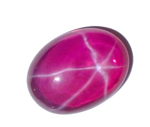 Rubis étoilé transparent ovale 12x16 mm 12,5 carats, cabochon poli créé en laboratoire avec effet étoile à 6 branches pour la fabrication de bijoux - Product Image 4