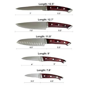 Steel Craft International Hand Forged Ambidextrous 5-Piece Stainless Steel Chef <b>Knife</b> <b>Set</b> 67-Layer Damascus Structure Wooden - Product Image 2