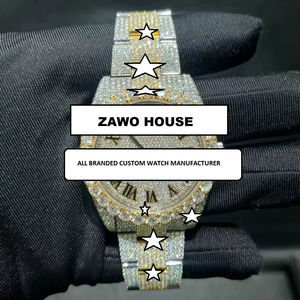 Reloj ZAWO Unisex de Acero Inoxidable, Analógico, con Incrustaciones de Moissanita, Estilo Hip Hop, Deportivo, de Negocios, con Movimiento Mecánico Antiguo - Product Image 1