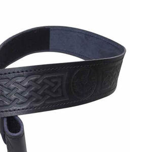 Cinturón de Kilt Escocés de Cuero Negro con Grabado de Cardo para Hebilla, Cinturones Irlandeses de Tartán para Clanes, Venta al por Mayor - Product Image 5