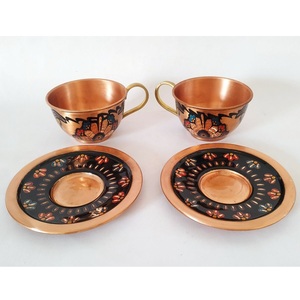 Vintage Style Hammered <b>Copper</b> Tea Coffee <b>Cup</b> with Saucer Handmade Golden Mug for Restaurants and Home Decoration - Product Image 6