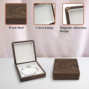 Boîte à bijoux en bois personnalisée, étui de rangement pour bracelets, doublure en velours, pour emballage cadeau, fournisseur en gros - Product Image 4