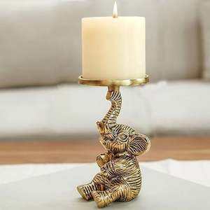 Support de bougie en forme d'éléphant, 15 cm, décoration de la maison, support en métal durable - Product Image 4
