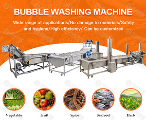 Machine industrielle de nettoyage de bulle de fruit de légume alimentaire ligne de traitement de machine à laver de fraise d'épice de piment tomate dattes - Product Image 2