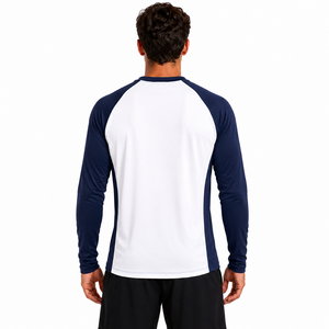 Men Sports T Shirt Solid Colour Raglan Long Sleeve Tee High Quality Running Top Breathable Activewear Training Gym Sportswear - Product Image 3