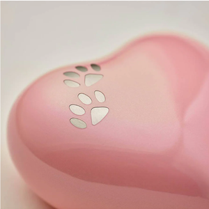 Matte <b>Black</b> <b>Heart</b> Shaped Pet Cremation Urn with Paw Print with stand Memorial Ashes Keepsake for Dogs & Cats - Product Image 5