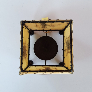 Portavelas de Cuero de Cabra Indonesio Hecho a Mano, Farol Cuadrado Curvo Wayang Kulit, Luz Ambiental para Mesa, Decoración para el Hogar - Product Image 3