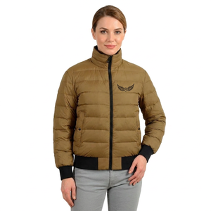 Veste d'hiver pour homme, couleur unie, col montant, fermeture éclair, logo brodé, coupe-vent, décontractée, épaisse, rembourrage en polyester - Product Image 2