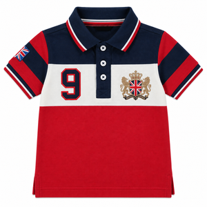 Chemise polo à manches courtes en coton 100% pour garçons, haute couture - Product Image 1