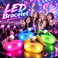 Bracelet LED d'interaction pour événements, festivals et concerts, avec éclairage RGB et télécommande sans fil 2.4G, personnalisable en gros par Longstargift