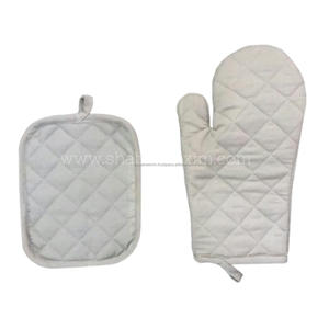 Mitaines de four en coton rosâtre avec support de casserole élégance moderne équipement de cuisine résistant à la chaleur de couleur unie pour la cuisson et la cuisson - Product Image 2