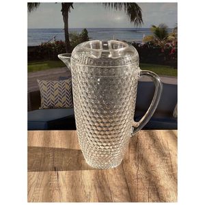 Caraffa per Acqua in Plastica Infrangibile Senza BPA da 2,5 Quarti con Coperchio, Taglio Diamantato, per Bevande, Succhi, Tè e Bollitori - Product Image 4