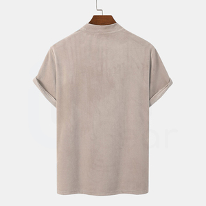 เสื้อยืดแขนสั้นผู้ชาย คอโอ ลายเรขาคณิต สวมใส่สบาย ทรงปกติ ผ้าฝ้ายถัก - Product Image 2