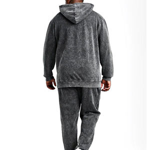 Sweat-shirt à capuche pour homme, couleur unie, coton, molleton français, coupe classique, décontracté, pour l'automne, avec poche - Product Image 2
