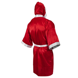 High Quality Boxing Gown Professional Custom Made Color <b>Satin</b> Boxing Gown With Hood Martial Arts Wear Boxing Gown For Sale - Product Image 2