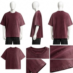 T-shirt en coton pour homme, coupe ajustée, 100% coton, respirant, décontracté, manches courtes, col rond, tricoté, 180g - Product Image 4