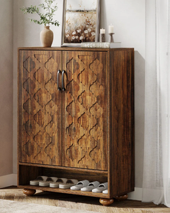 Meuble à chaussures avec portes, capacité 20 paires, meuble de rangement pour entrée avec étagères, étagère à chaussures autoportante à 5 niveaux, organisateur de rangement - Product Image 2