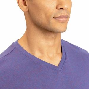 T-shirt homme slim à manches courtes, col V, couleur unie, été, fin, avec broderie personnalisée et design imprimé. - Product Image 3