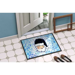Novena Blue Santa Claus Felpudo Antideslizante Lavable Low Pile 18H X 27W para uso en interiores y exteriores Nuevas alfombras de entrada para puerta delantera - Product Image 4