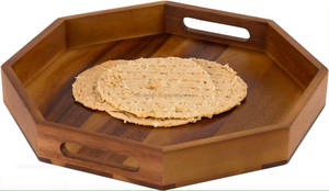 Ensemble de plateaux de service en bois naturel hexagone de vente chaude pour décor de restaurant d'hôtel à la maison - Product Image 2