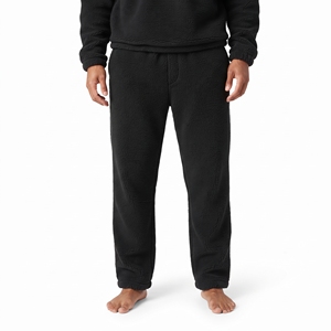 Solid Black Winter Wear Warm Two Piece Set For Men Quarter Zip Stand Collar Hoodie And <b>Jogger</b> Pant Casual Wear Tracksuit - Product Image 4