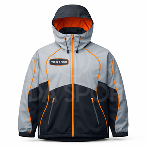 Veste coupe-vent à capuche imperméable personnalisée pour homme, gris zinc, pour sports de plein air et course à pied, vente en gros OEM ODM 2026 - Product Image 2