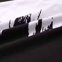 T-shirt en jersey uni pour homme, noir et blanc, motif abstrait brossé, manches courtes, coton respirant, logo personnalisé, coupe décontractée, 220g