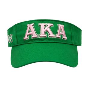 Casquette à visière brodée verte AKA pour femme, chapeau de soleil réglable, visière de sport, accessoire de mode décontracté pour l'extérieur, pour dames - Product Image 1