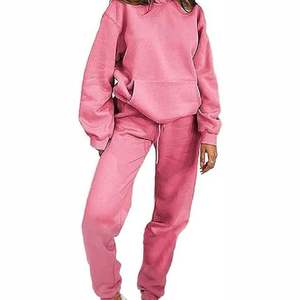 Conjunto de 2 Piezas para Mujer, Sudadera con Capucha y Pantalones Deportivos Cortos de Invierno, Atuendo Informal Cómodo a Juego, Tela Suave, Color Sólido - Product Image 1